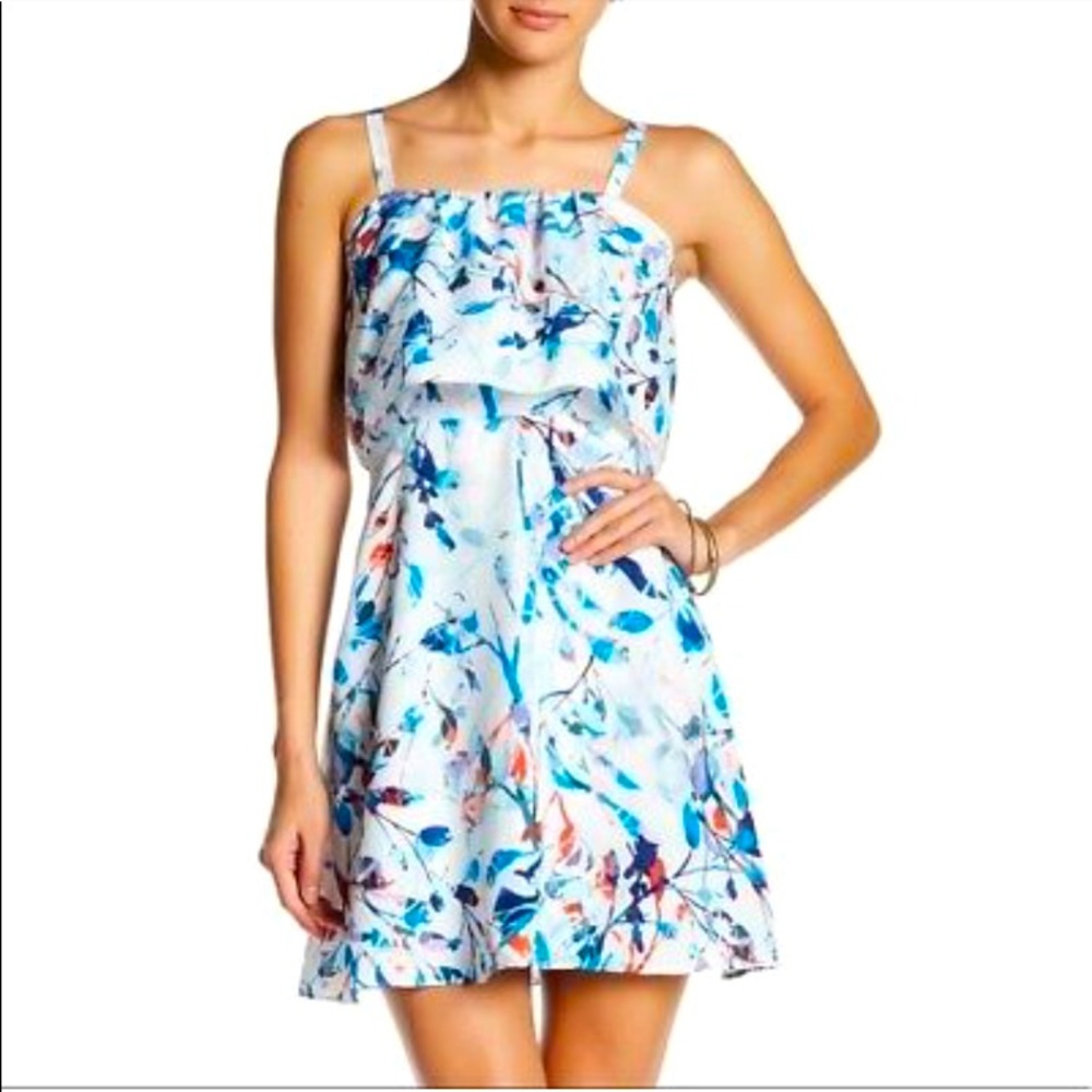 Parker Nia Blue Catalonia Floral Tie Strap Dress